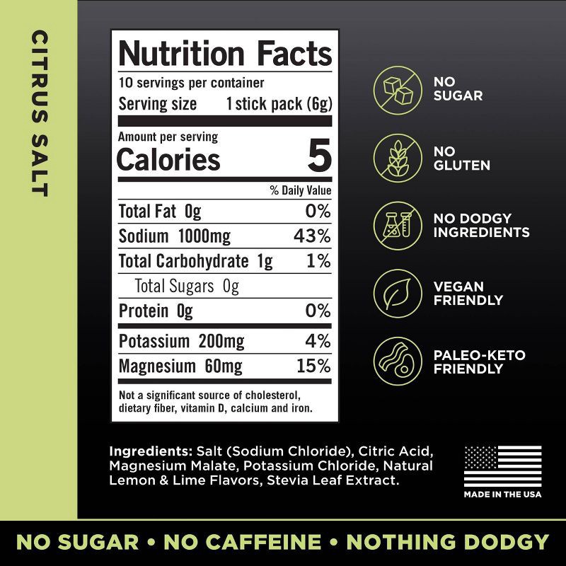 slide 5 of 5, LMNT Zero-Sugar Electrolytes Drink - Citrus Salt - 2.1oz/10ct, 2.1 oz, 10 ct