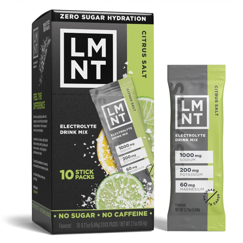 slide 1 of 5, LMNT Zero-Sugar Electrolytes Drink - Citrus Salt - 2.1oz/10ct, 2.1 oz, 10 ct