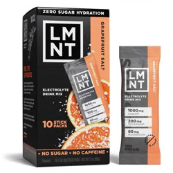 LMNT Zero-Sugar Electrolytes Drink - Grapefruit Salt - 2.1oz/10ct