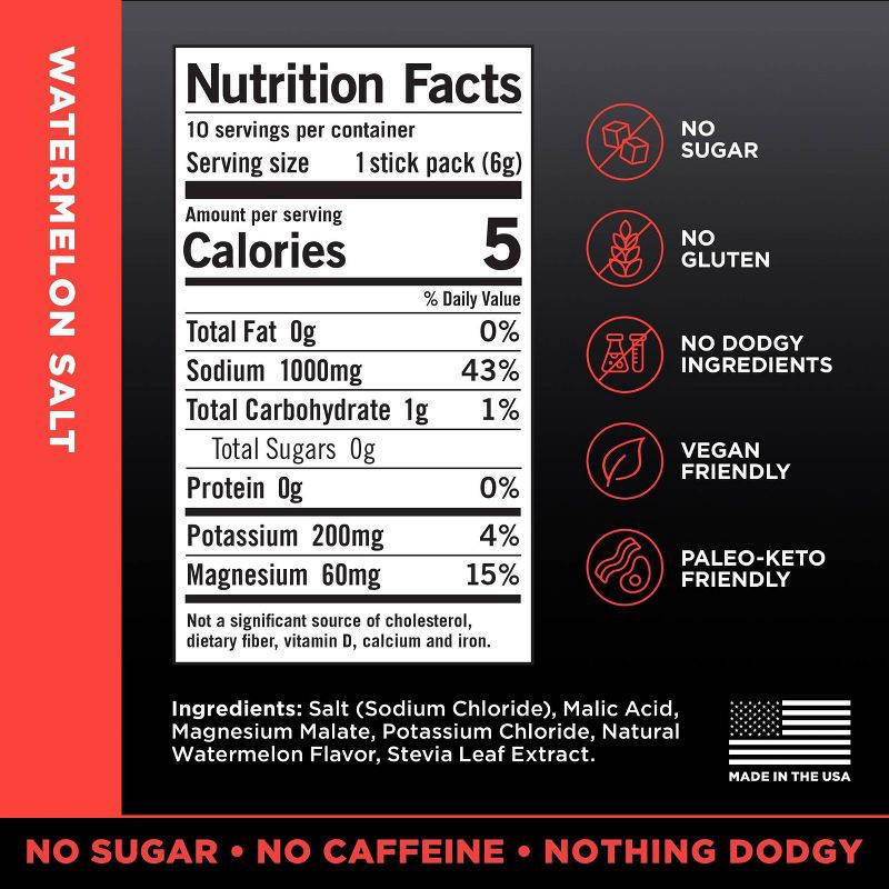 slide 6 of 6, LMNT Zero-Sugar Electrolytes Drink - Watermelon Salt - 2.1oz/10ct, 2.1 oz, 10 ct