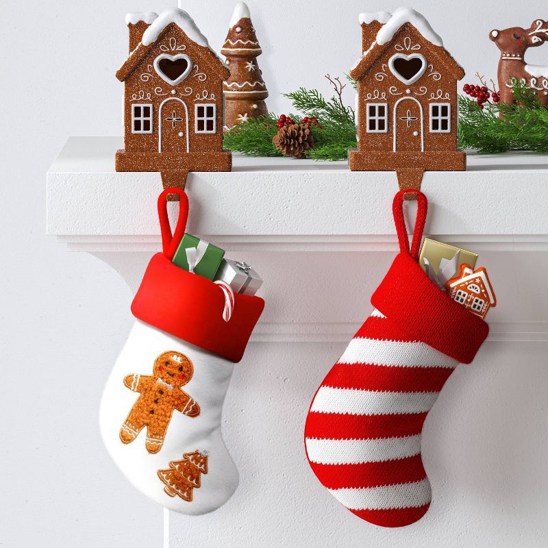 slide 2 of 3, 8.5" Christmas Red/White Stripes Mini Stocking - Wondershop™, 1 ct