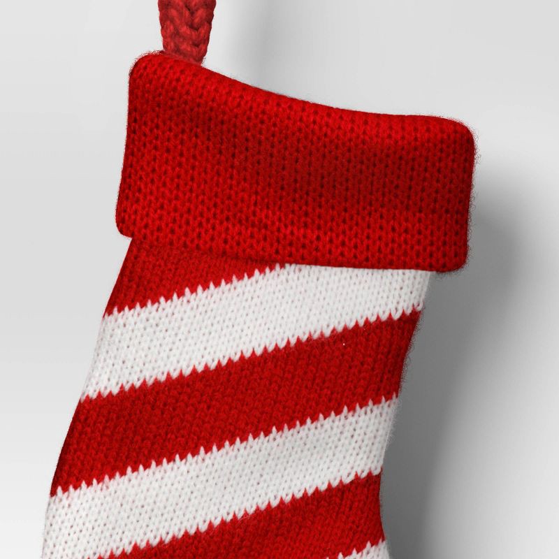 slide 3 of 3, 8.5" Christmas Red/White Stripes Mini Stocking - Wondershop™, 1 ct