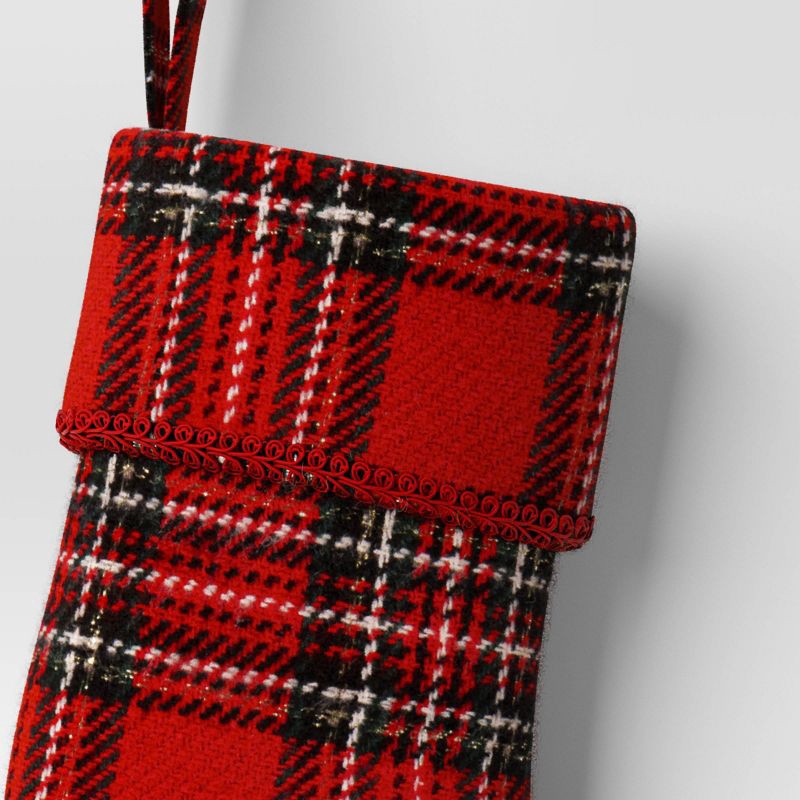 slide 3 of 3, 8.5" Christmas Red/Green Plaid Mini Stocking - Wondershop™, 1 ct