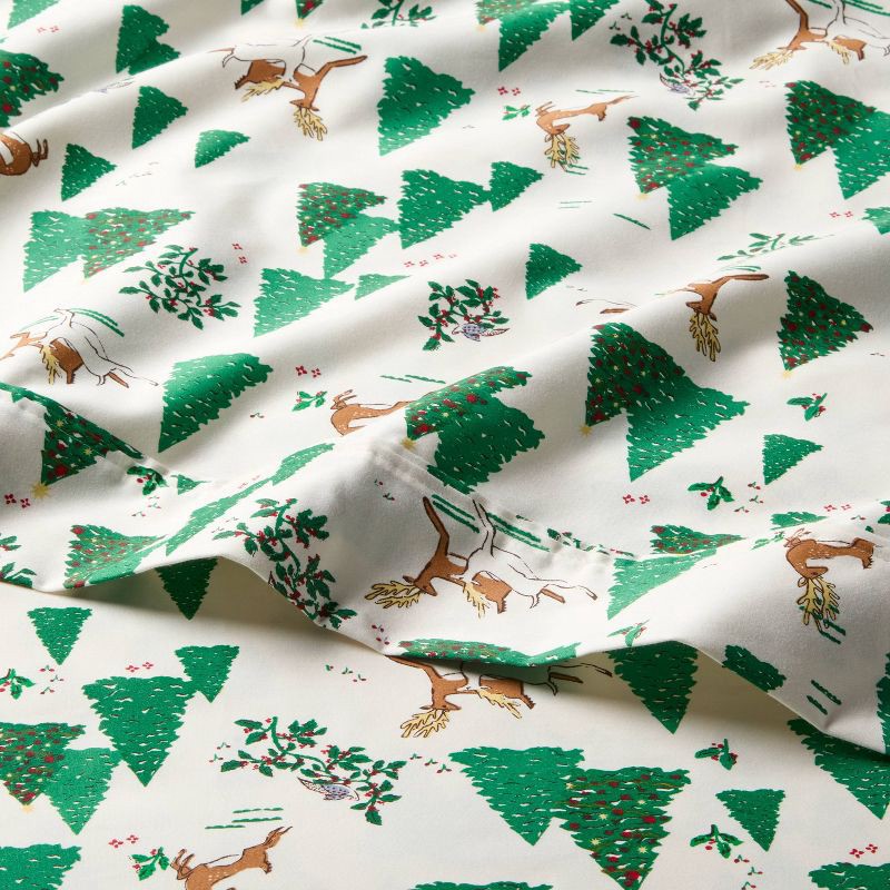slide 2 of 3, King 400 Thread Count Christmas Holiday Performance Sheet Set Winter Scene - Threshold™, 1 ct