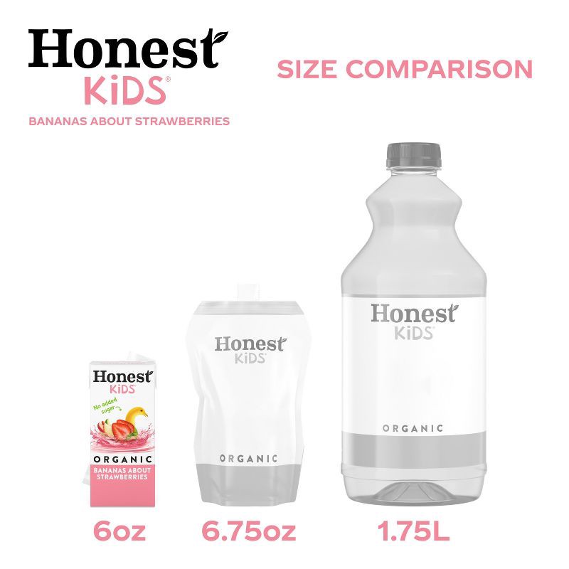 slide 4 of 8, Honest Kids' Organic Strawberry Banana Juice Drink - 8pk/6 fl oz Boxes, 8 ct; 6 fl oz