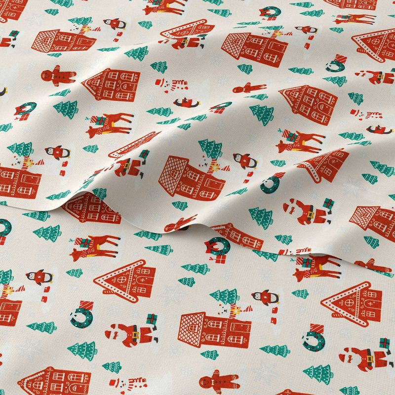 slide 2 of 2, King Christmas Flannel Sheet Set Gingerbread Scene - Wondershop™, 1 ct