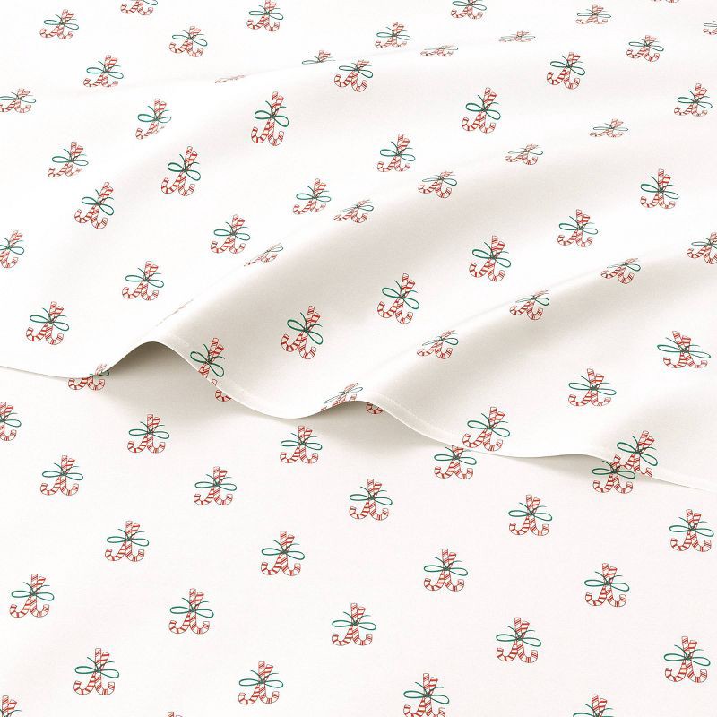 slide 2 of 2, Twin/Twin Extra Long Christmas Holiday Cotton Sateen Sheet Set Candy Canes - Wondershop™, 1 ct