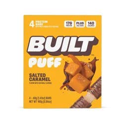 Built Bar Salted Caramel Puff Protein Bars - 17g Protein - 5.64oz/4ct