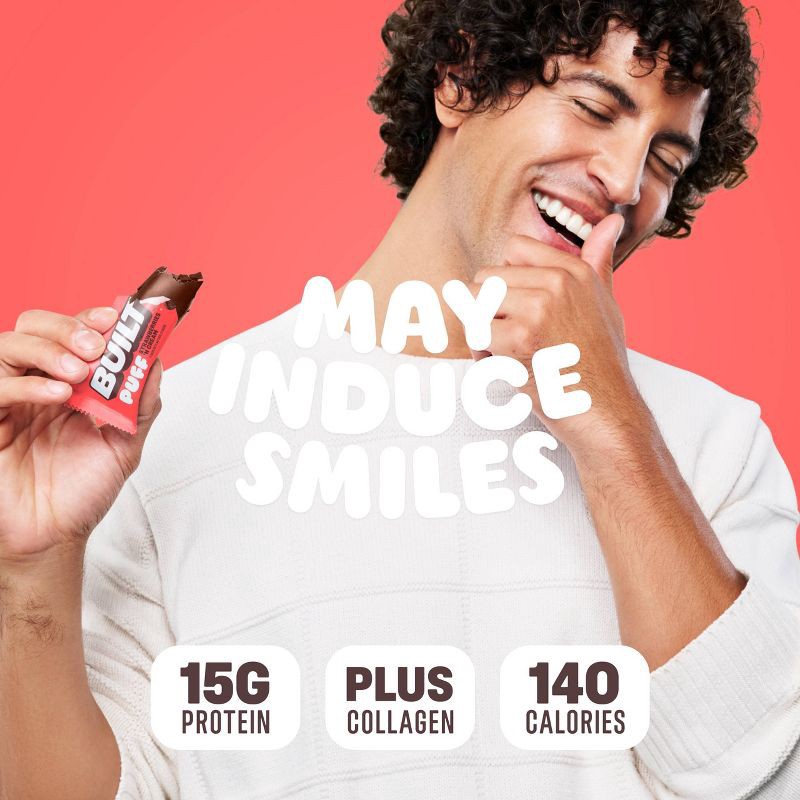 slide 4 of 5, Built Bar Strawberries 'N Cream Puff Protein Bars - 15g Protein - 4ct, 15 gram, 4 ct