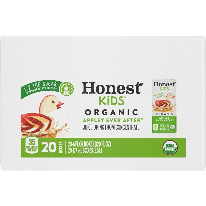 slide 1 of 8, Honest Kids Organic Apple Juice Drink - 20pk/6 fl oz Boxes, 20 ct, 6 fl oz