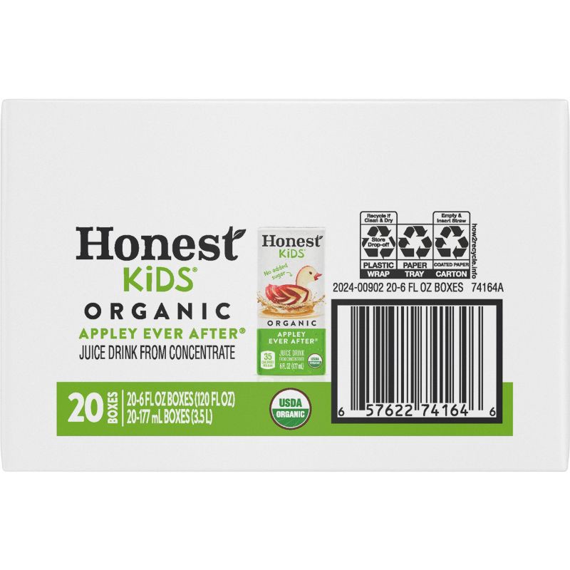 slide 5 of 8, Honest Kids Organic Apple Juice Drink - 20pk/6 fl oz Boxes, 20 ct, 6 fl oz