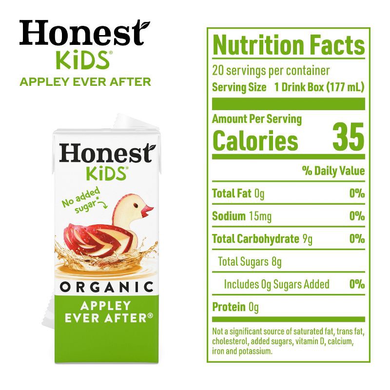 slide 8 of 8, Honest Kids Organic Apple Juice Drink - 20pk/6 fl oz Boxes, 20 ct, 6 fl oz