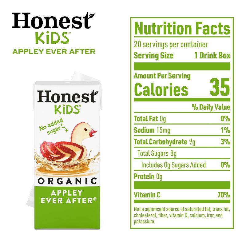 slide 8 of 8, Honest Kids Organic Apple Juice Drink - 20pk/6 fl oz Boxes, 20 ct, 6 fl oz