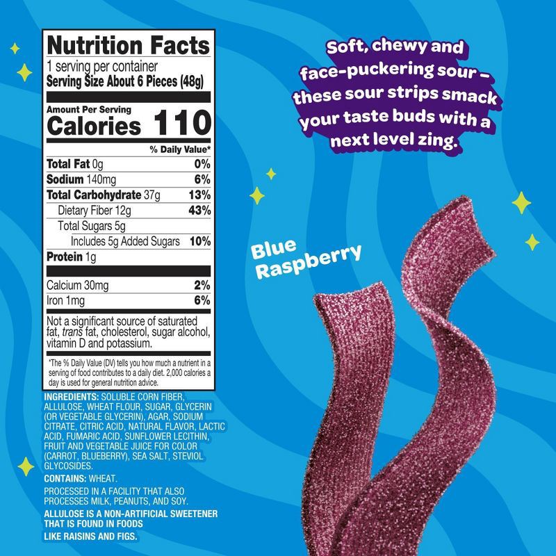 slide 3 of 4, JOYRIDE Sour Blue Raspberry Strips - 1.7oz, 1.7 oz