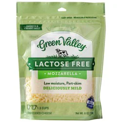 Green Valley Shredded Lactose Free Mozzarella Cheese Shreds - 6oz