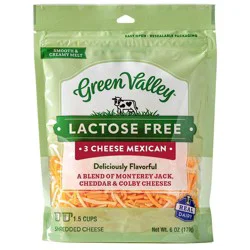 Green Valley Shredded Lactose Free Mexican Blend Cheese Shreds - 6oz