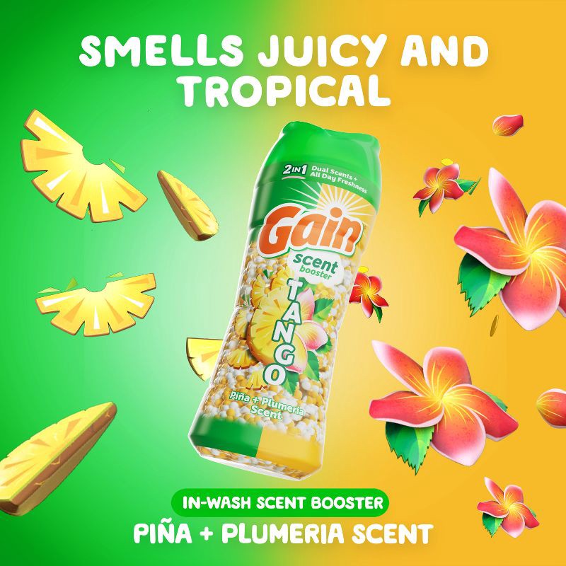 slide 4 of 11, Gain Tango Laundry Beads Pina Plumeria Scent Booster Beads - 21.1oz, 21.1 oz