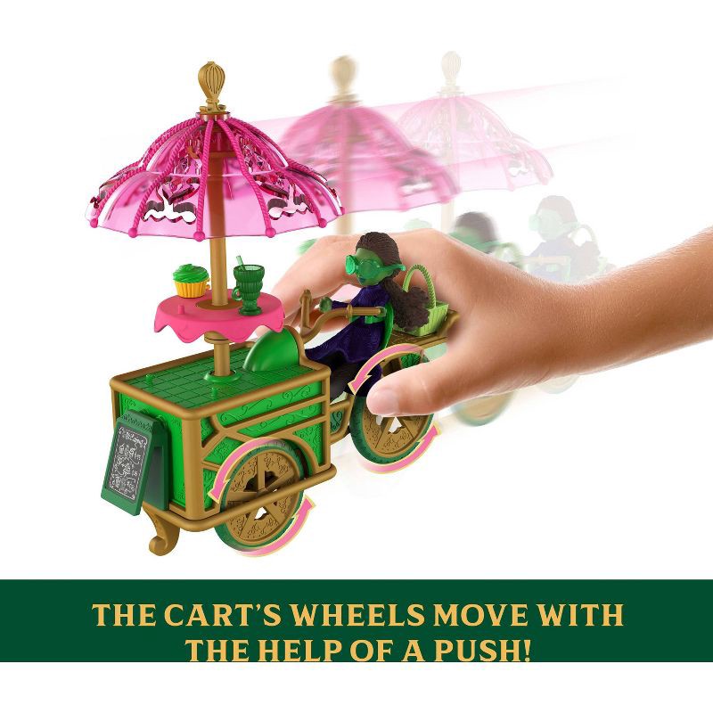 slide 3 of 6, Universal Pictures' Wicked Emerald City Dessert Cart Toy with Cart, Small Doll & 7 Accessories, 1 ct