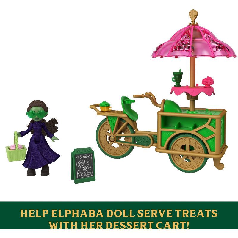 slide 5 of 6, Universal Pictures' Wicked Emerald City Dessert Cart Toy with Cart, Small Doll & 7 Accessories, 1 ct