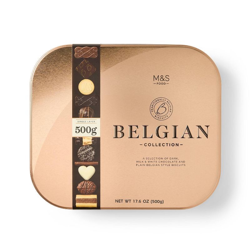 slide 1 of 4, M&S Belgian Chocolate Biscuit Tin - 17.6oz, 17.6 oz