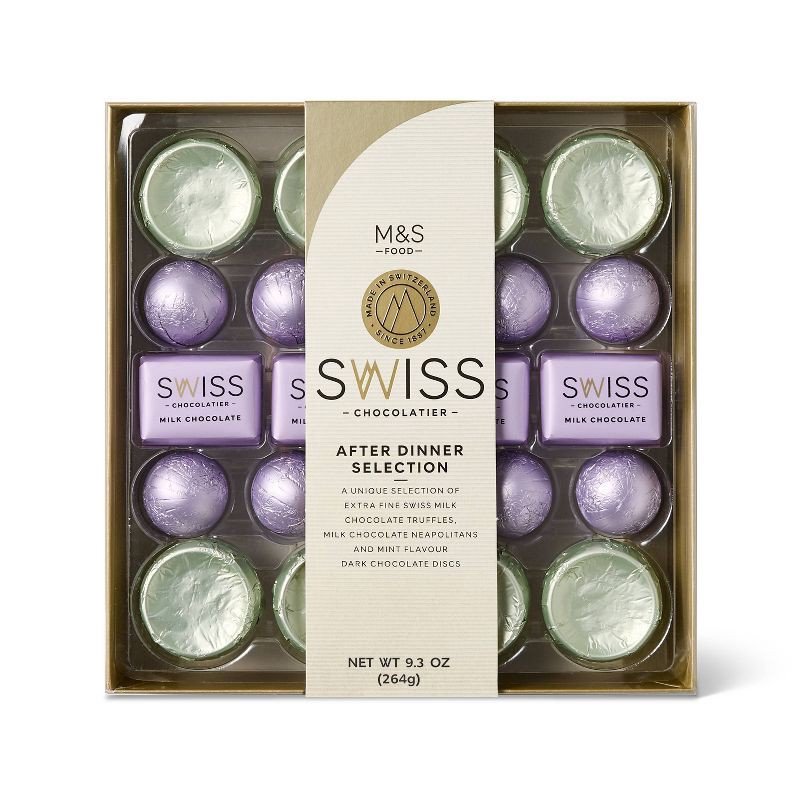 slide 1 of 4, M&S Swiss Chocolate After Dinner Selection - 9.28, 1 ct