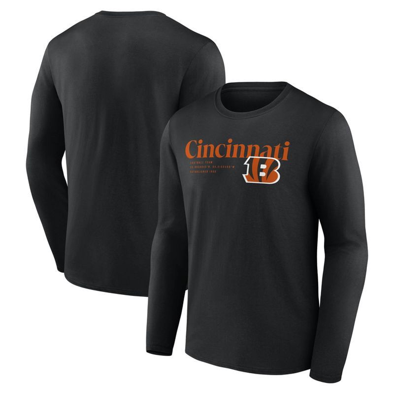 slide 3 of 3, NFL Cincinnati Bengals Men's Black Long Sleeve T-Shirt - S, 1 ct