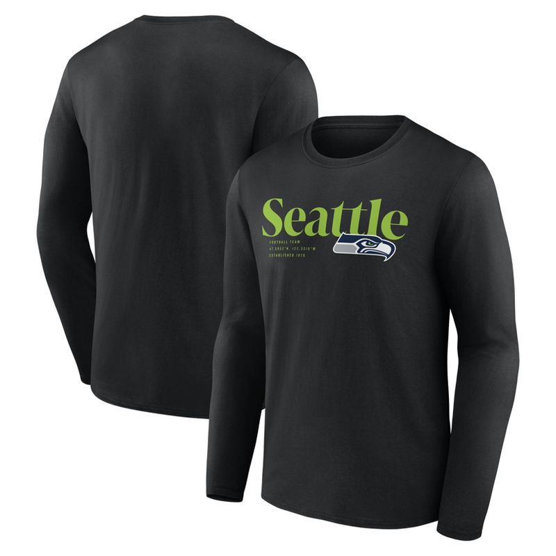 slide 3 of 3, NFL Seattle Seahawks Men's Black Long Sleeve T-Shirt - S, 1 ct