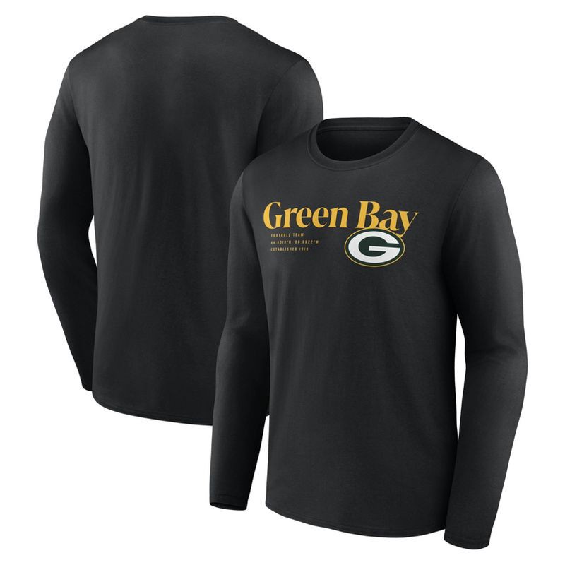 slide 3 of 3, NFL Green Bay Packers Men's Black Long Sleeve T-Shirt - L, 1 ct