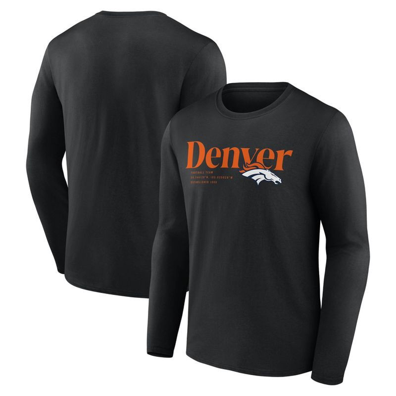 slide 3 of 3, NFL Denver Broncos Men's Black Long Sleeve T-Shirt - XL, 1 ct