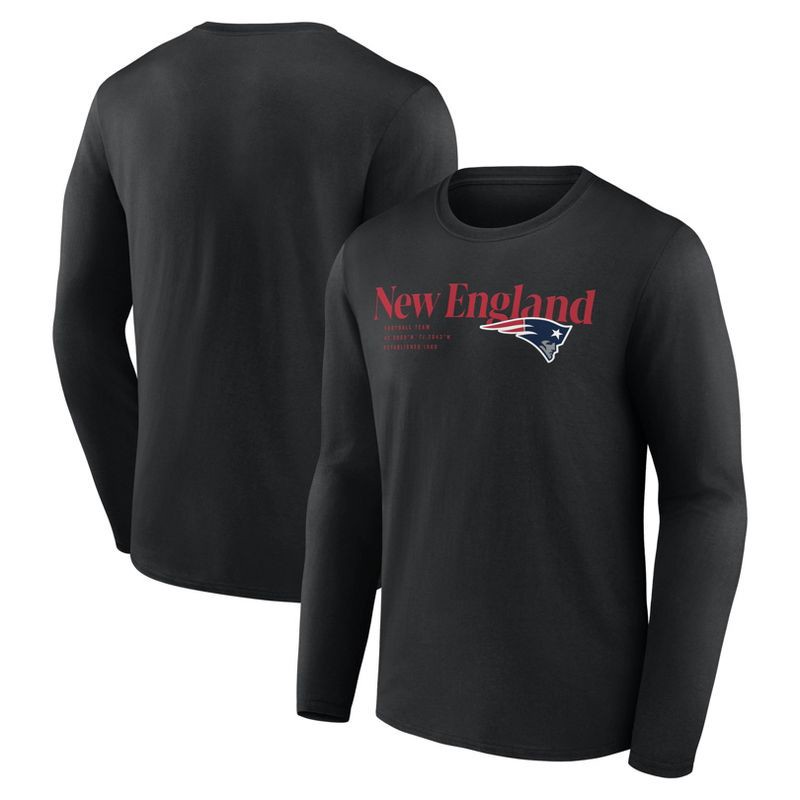 slide 3 of 3, NFL New England Patriots Men's Black Long Sleeve T-Shirt - XXL, 1 ct