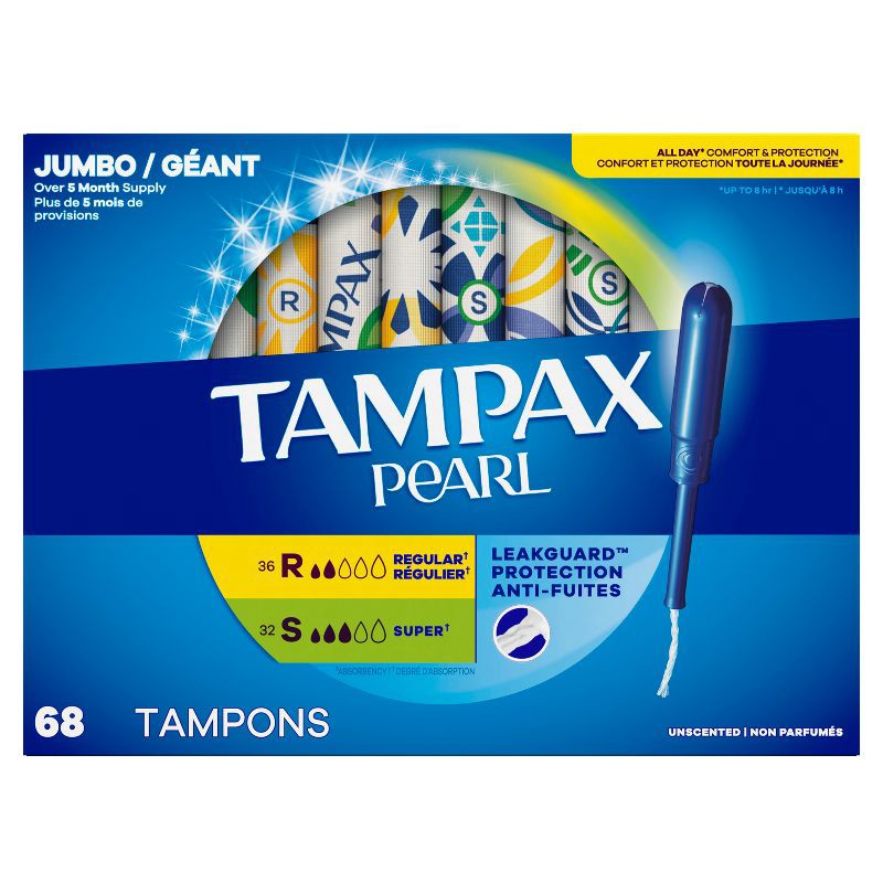 slide 2 of 16, Tampax Pearl Duo Tampons - Regular/Super - Unscented - 68ct, 68 ct