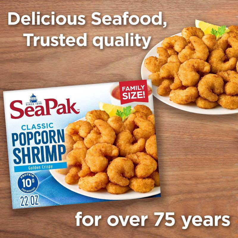 slide 4 of 5, Sea Pak Frozen Popcorn Shrimp - 22oz, 22 oz