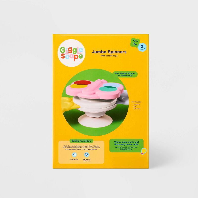 slide 4 of 4, 3pk Spinning Toy - Suction Cup - Gigglescape™, 3 ct