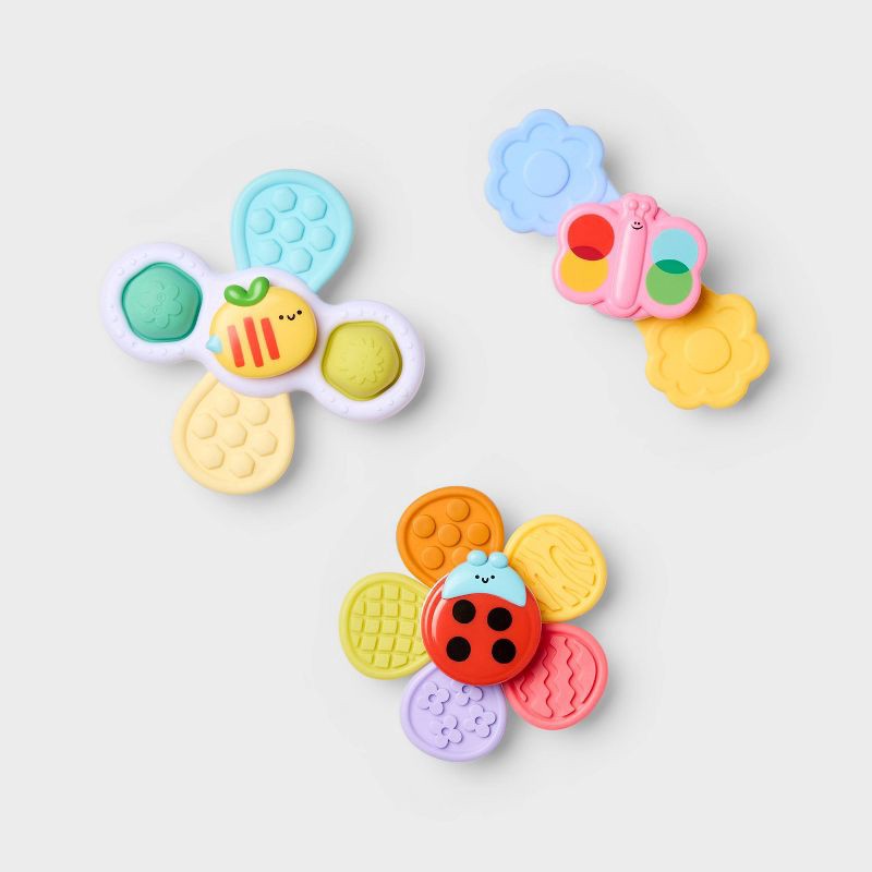 slide 1 of 4, 3pk Spinning Toy - Suction Cup - Gigglescape™, 3 ct