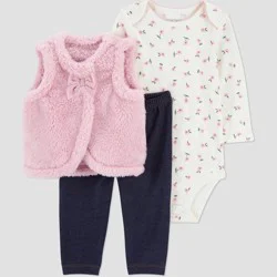 Carter's Just One You® Baby Girls' 3pc Vest and Leggings Set - Pink 12M