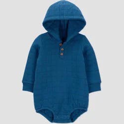 Carter's Just One You® Baby Boys' Quilted Hooded Romper - Blue Newborn
