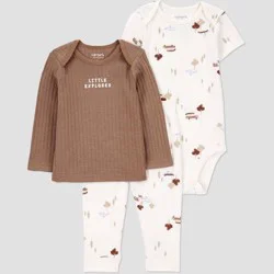 Carter's Just One You® Baby Boys' 3pc Wilderness Bodysuit Set - Brown 6M
