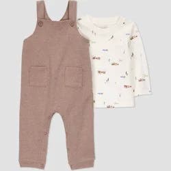 Carter's Just One You® Baby Boys' 2pc Overalls Set - Brown 18M