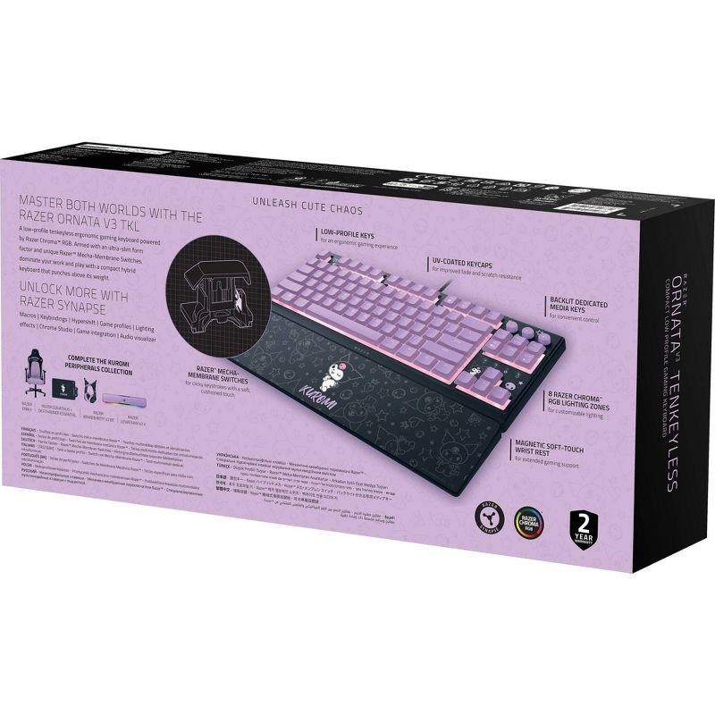 slide 9 of 9, Razer Ornata V3 Tenkeyless - Kuromi Edition Keyboard, 1 ct