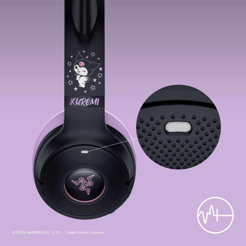 slide 5 of 11, Razer Kraken Kitty V2 BT - Kuromi Edition Headset: Wireless Gaming, Mac & PC Compatible, 1 ct