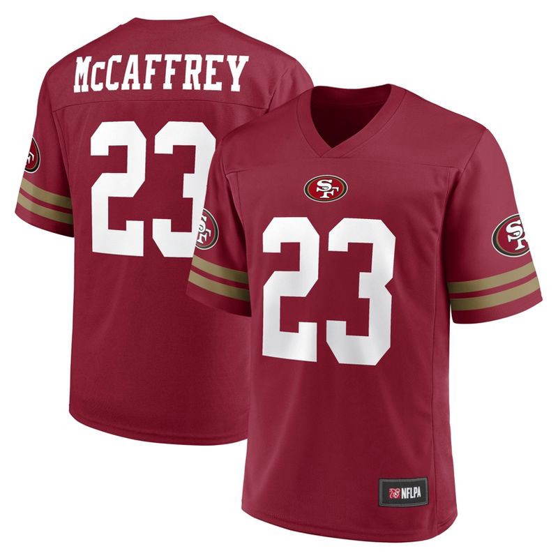 slide 3 of 3, NFL San Francisco 49ers Men's Short Sleeve McCaffrey 23 Jersey - L, 1 ct