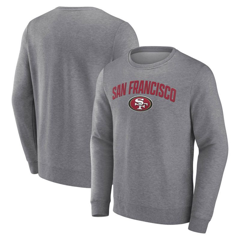 slide 3 of 3, NFL San Francisco 49ers Men's Gray Crew Fleece Sweatshirt - L, 1 ct