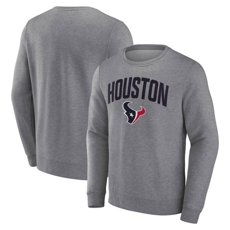 slide 3 of 3, NFL Houston Texans Men's Gray Crew Fleece Sweatshirt - XXL, 1 ct