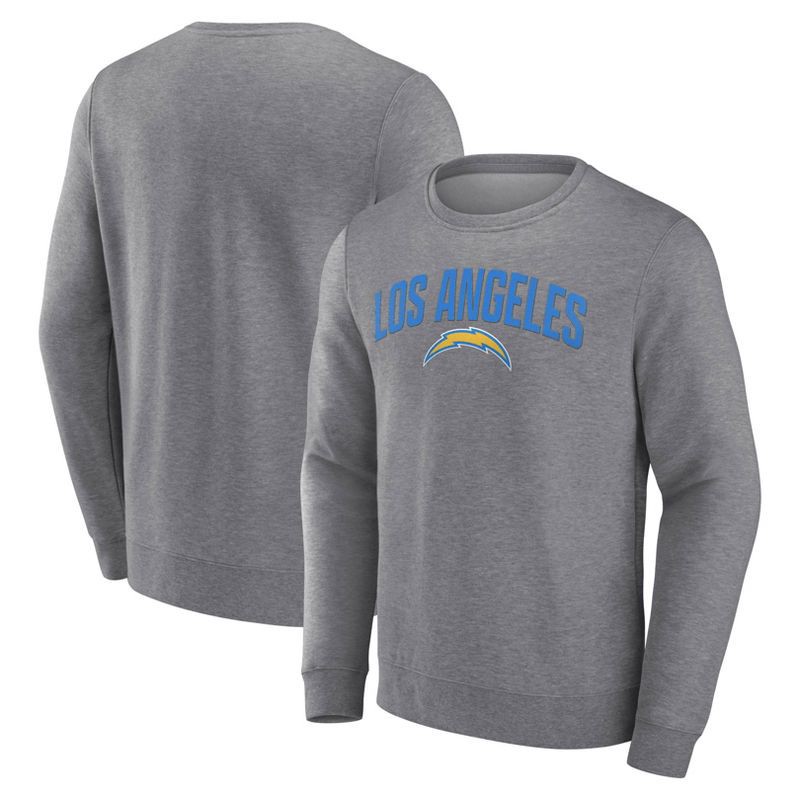 slide 3 of 3, NFL Los Angeles Chargers Men's Gray Crew Fleece Sweatshirt - XXL, 1 ct