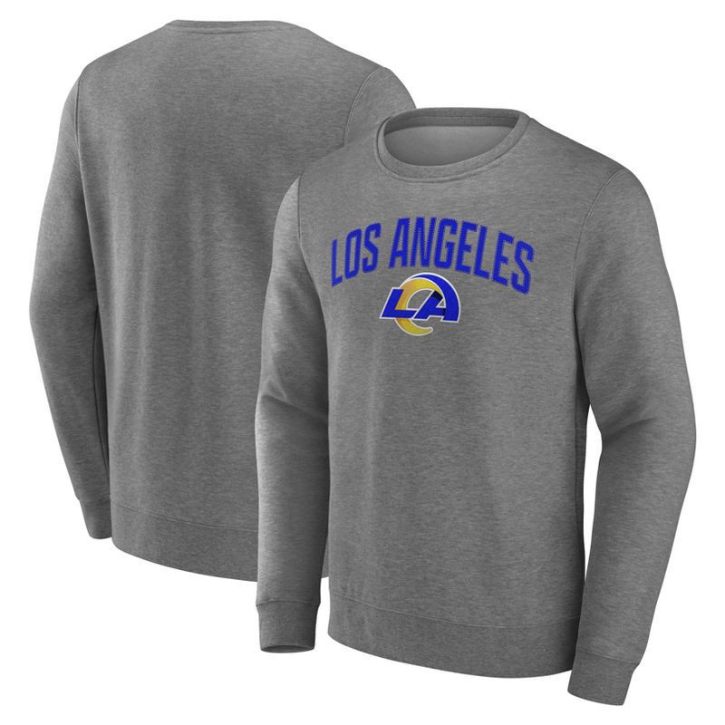 slide 3 of 3, NFL Los Angeles Rams Men's Gray Crew Fleece Sweatshirt - XXL, 1 ct
