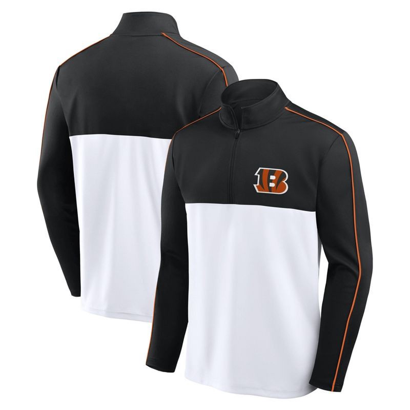 slide 3 of 3, NFL Cincinnati Bengals Men's Lightweight 1/4th Zipped Hooded Sweatshirt - S, 1 ct