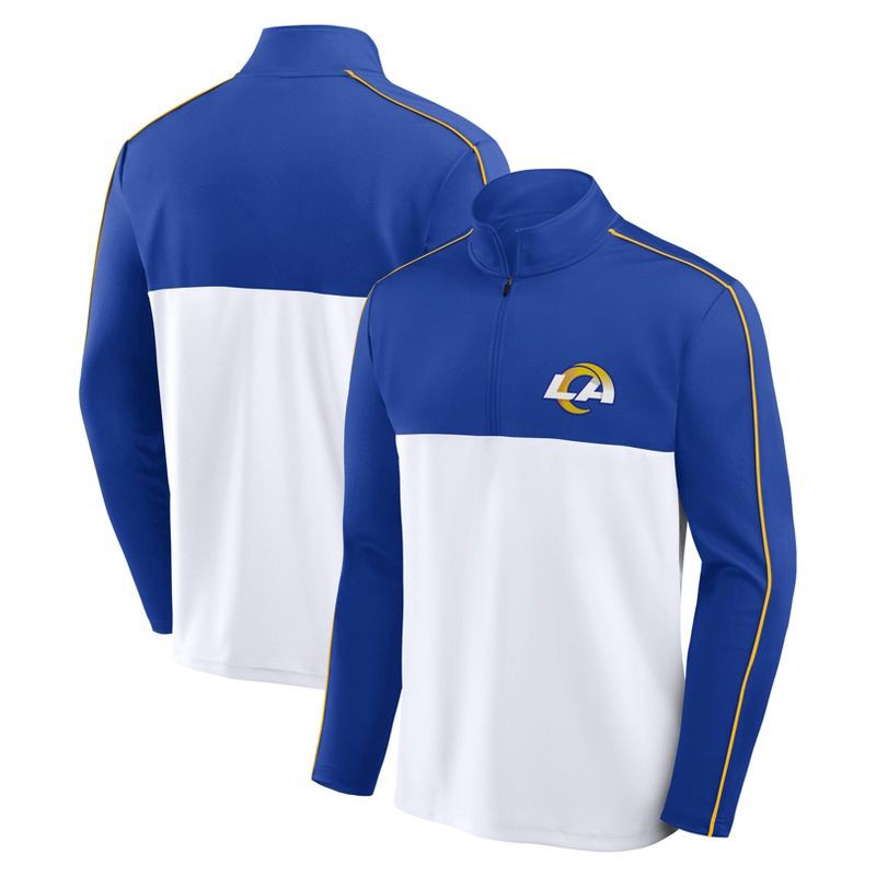 slide 3 of 3, NFL Los Angeles Rams Men's Lightweight 1/4th Zipped Hooded Sweatshirt - S, 1 ct