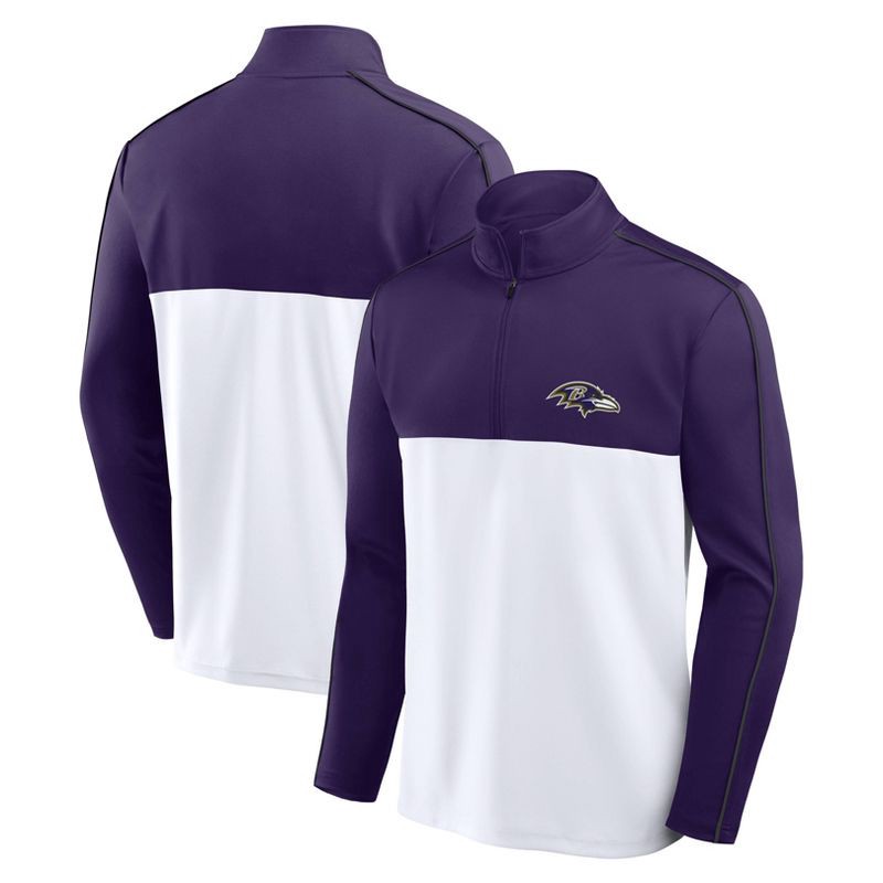 slide 3 of 3, NFL Baltimore Ravens Men's Lightweight 1/4th Zipped Hooded Sweatshirt - L, 1 ct