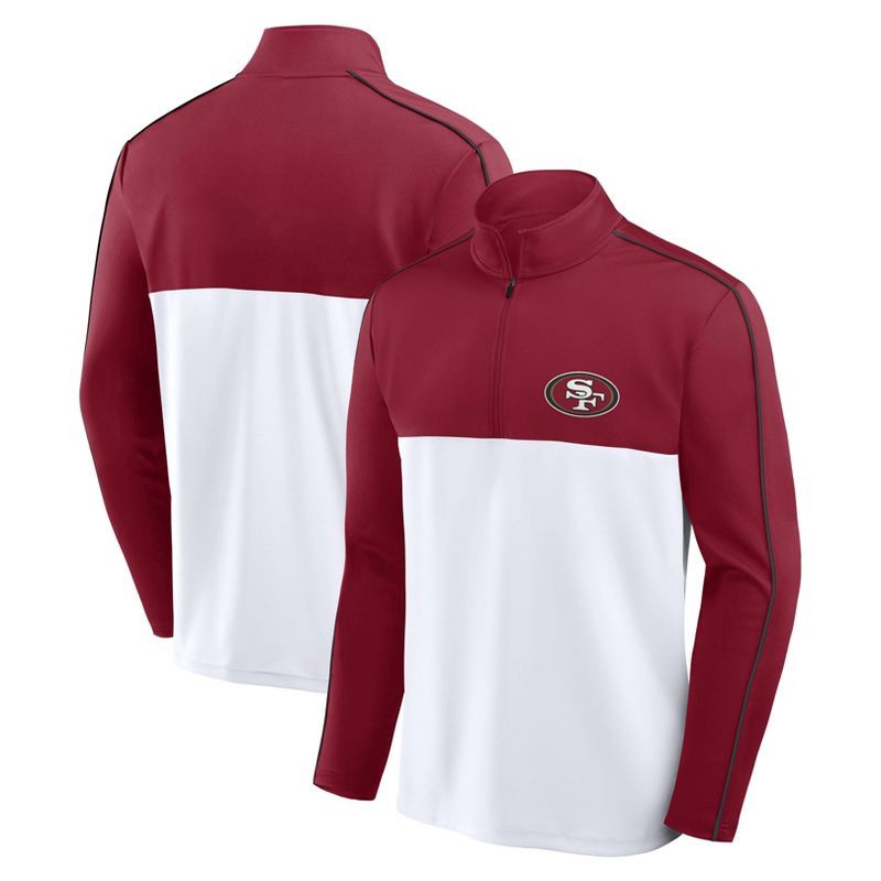 slide 3 of 3, NFL San Francisco 49ers Men's Lightweight 1/4th Zipped Hooded Sweatshirt - L, 1 ct
