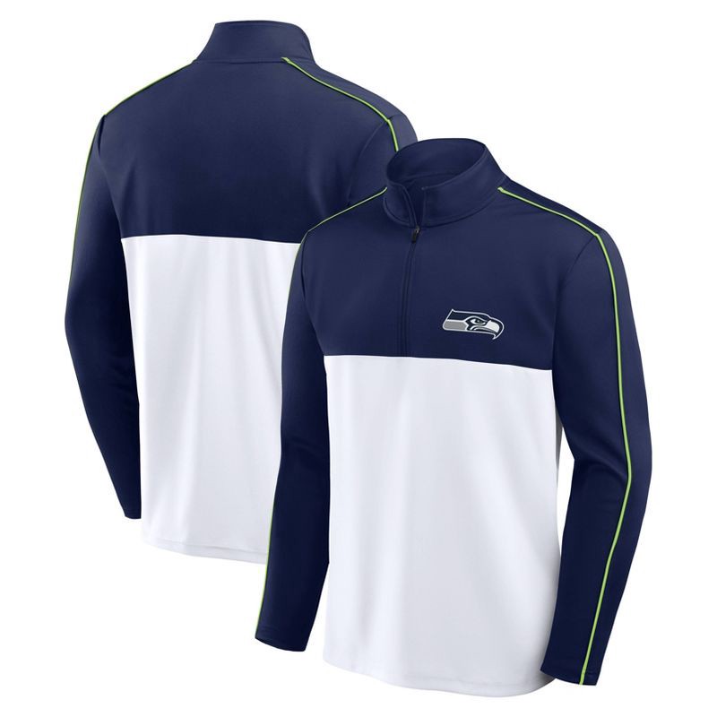 slide 3 of 3, NFL Seattle Seahawks Men's Lightweight 1/4th Zipped Hooded Sweatshirt - XL, 1 ct